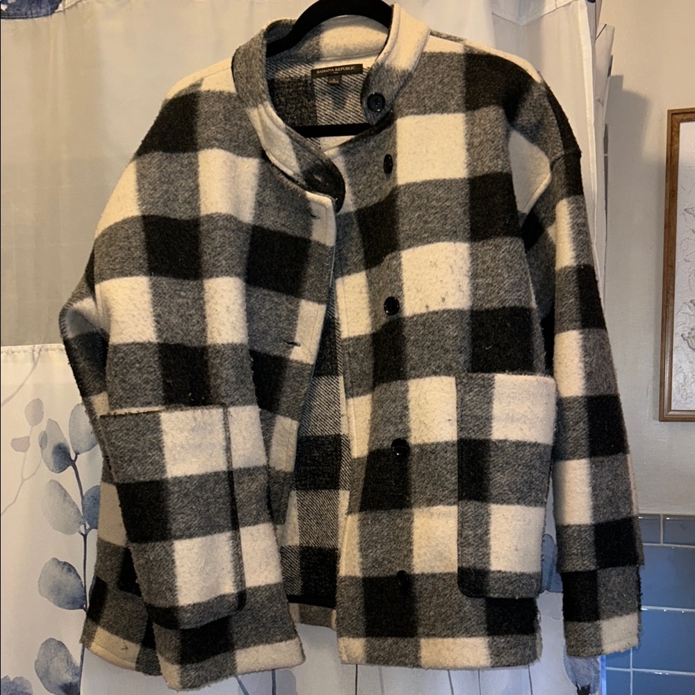 Plaid Black and White Women's Jacket
